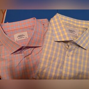 Charles Tyrwhitt Classic Fit Dress Shirt Bundle – Blue/Yellow + Blue/Pink